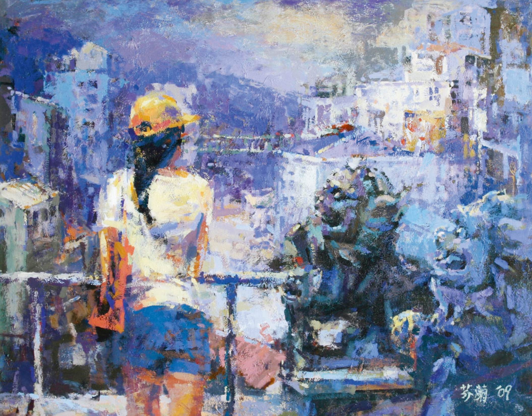 第十屆南投縣玉山美術獎油畫類佳作李芬蘭作品「廬山映象」