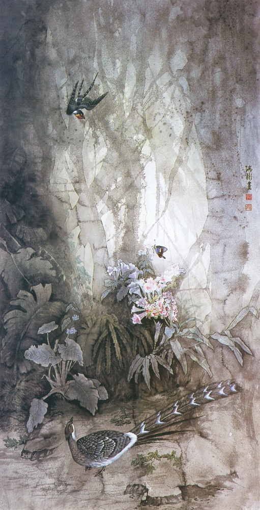 第七屆南投縣玉山美術獎水墨類佳作蔡瑞彬作品「山中傳奇」