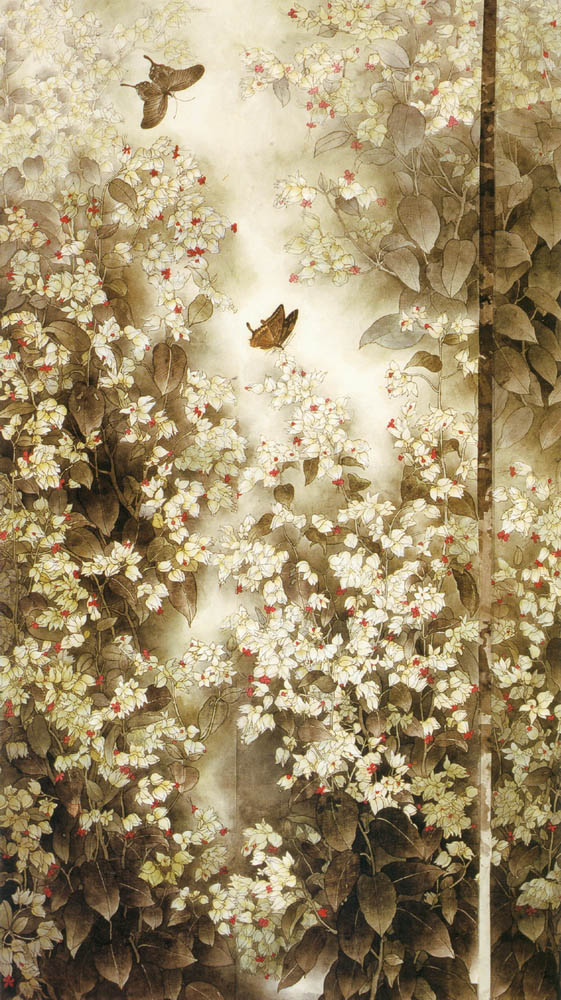 第一屆南投縣美術獎暨陶藝獎（水墨類入選-葉惠美-逐夢（一））