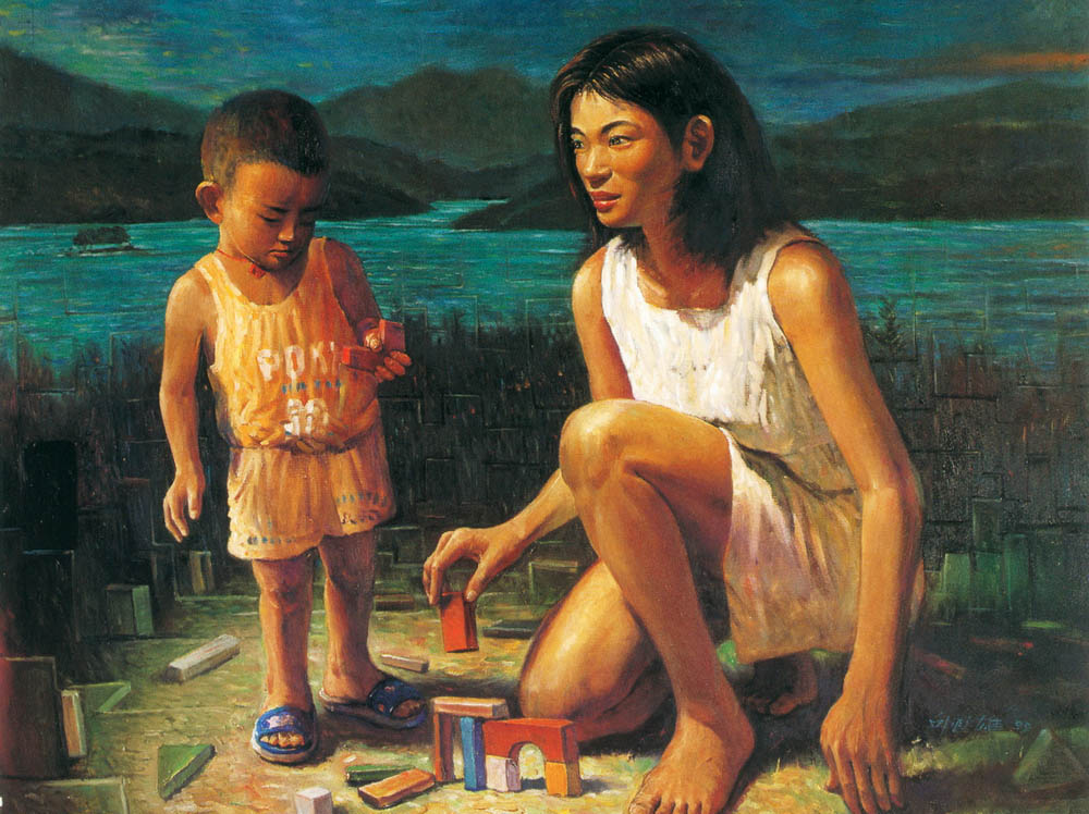 第一屆南投縣美術獎暨陶藝獎（油類入選-邱進雄-築夢）