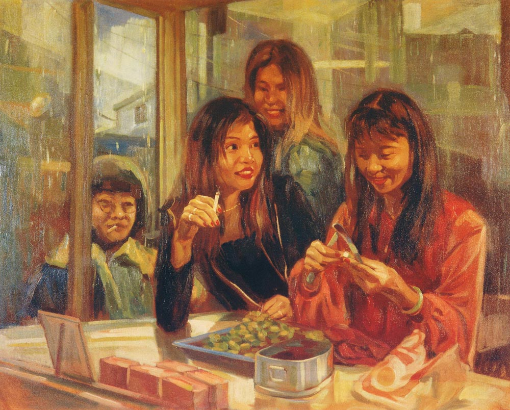 第二屆南投縣美術獎暨陶藝獎-油畫入選作品-吳尚武(現代西施)
