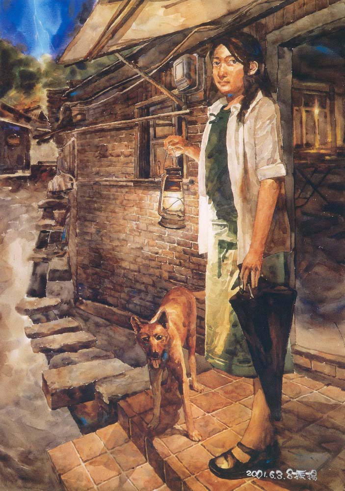 第二屆南投縣美術獎暨陶藝獎（水彩類入選-呂振揚- 盼歸）