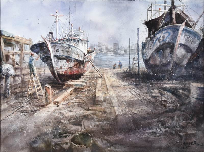 03陳顯章《優選》‧ 整裝待發-1　76×106cm