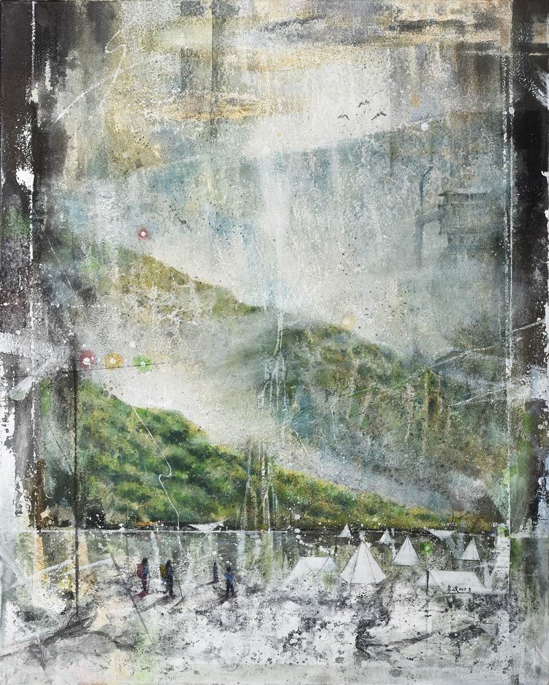 05賴彥岐《佳作》‧ 城市移民的痕跡-1　91×72.5cm