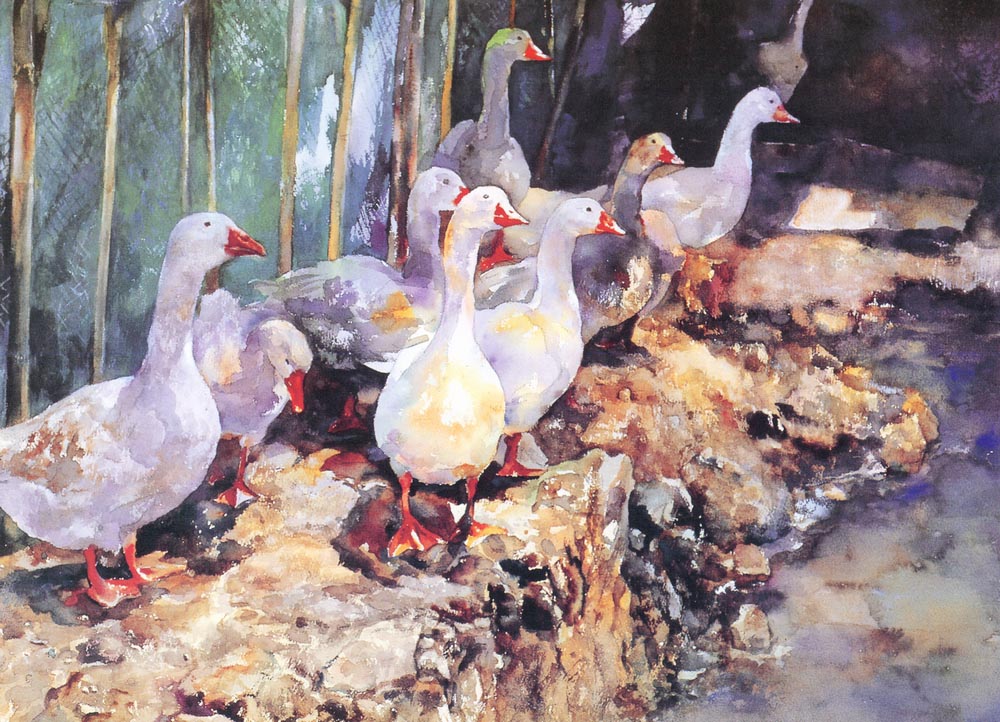 第三屆玉山美術獎暨陶藝獎-水彩類入選張舒欽(閣家歡)