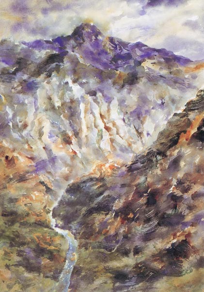 第三屆玉山美術獎暨陶藝獎-水彩類入選方尚瀚(龐然山景)