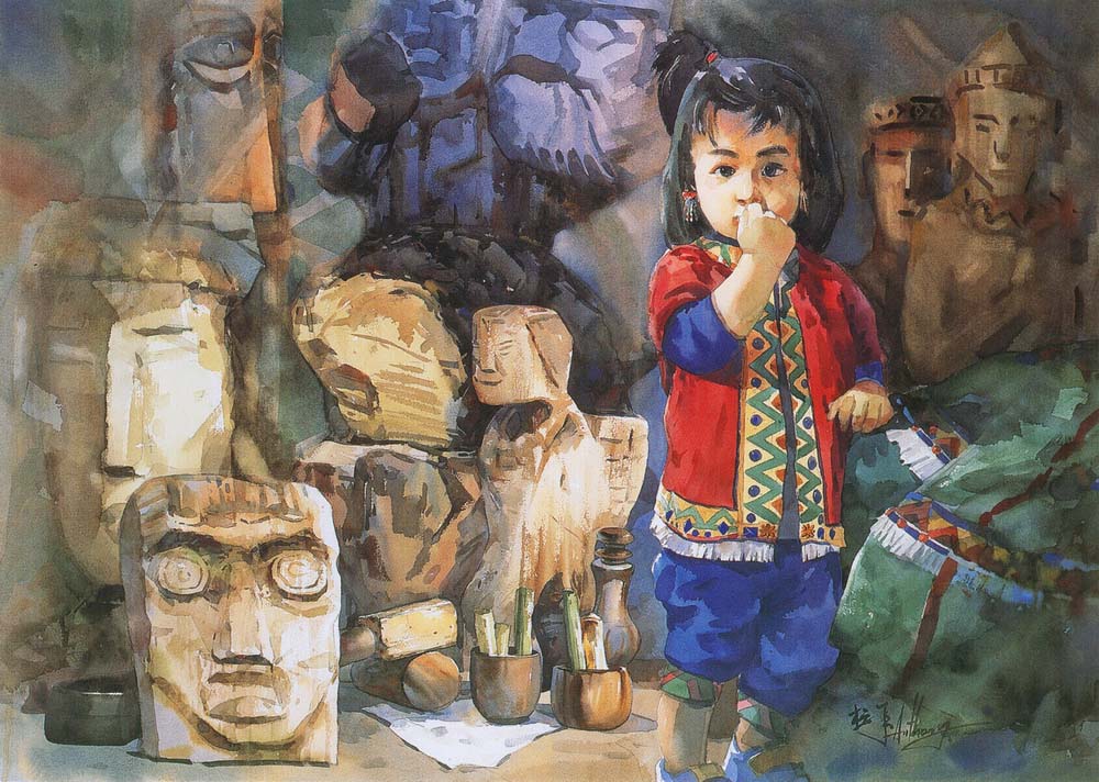 第四屆玉山美術獎作品-水彩類入選李松年 (祈望)