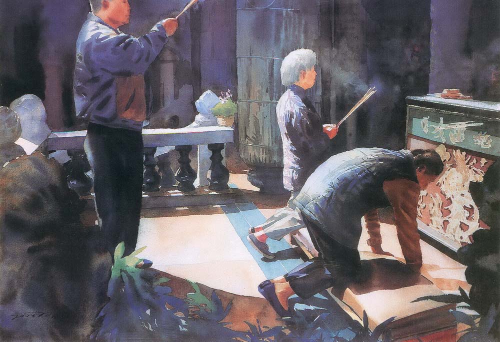 第四屆玉山美術獎作品-水彩類入選湯雙進 (祈願)