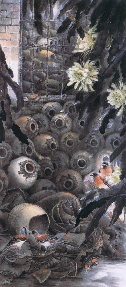 第四屆玉山美術獎作品-水墨類入選 黃淑卿 (甕華)