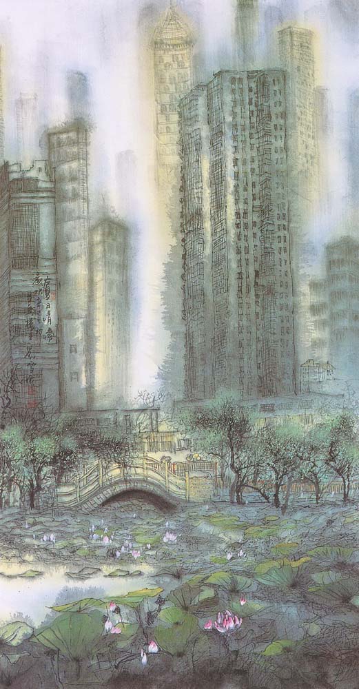 第四屆玉山美術獎作品-水墨類入選劉雪娥 (夏日情愫)