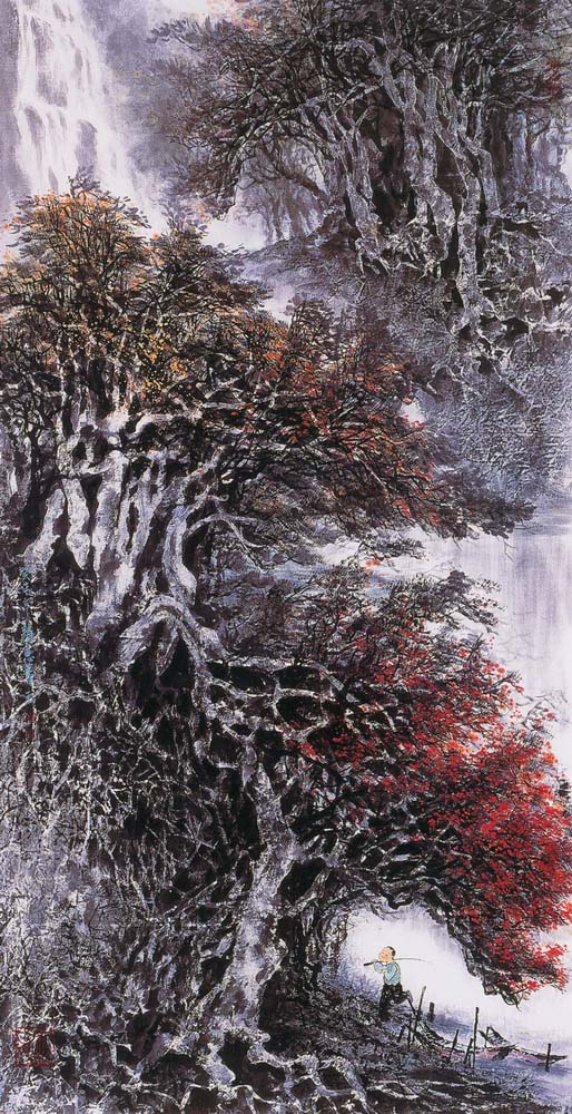 第四屆玉山美術獎作品-水墨類入選顏惠菁 (靜釣秋意)