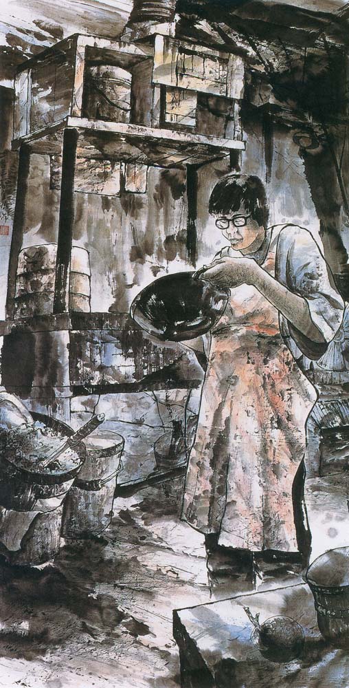 第四屆玉山美術獎作品-水墨類入選蔡宜儒 (市集一景)
