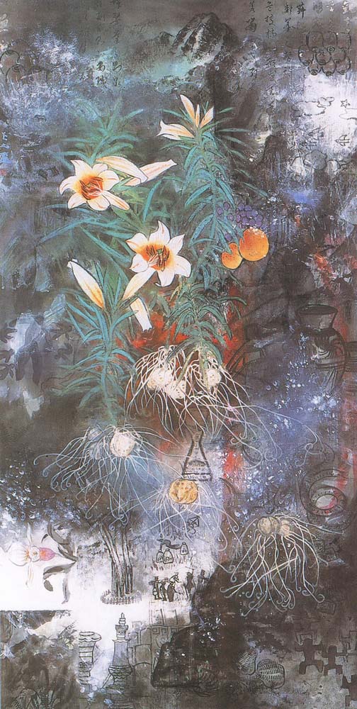 第四屆玉山美術獎作品-水墨類入選陳真美 (山之靈)