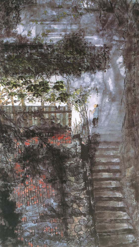 第四屆玉山美術獎作品-水墨類入選鄭寶對 (昇華)