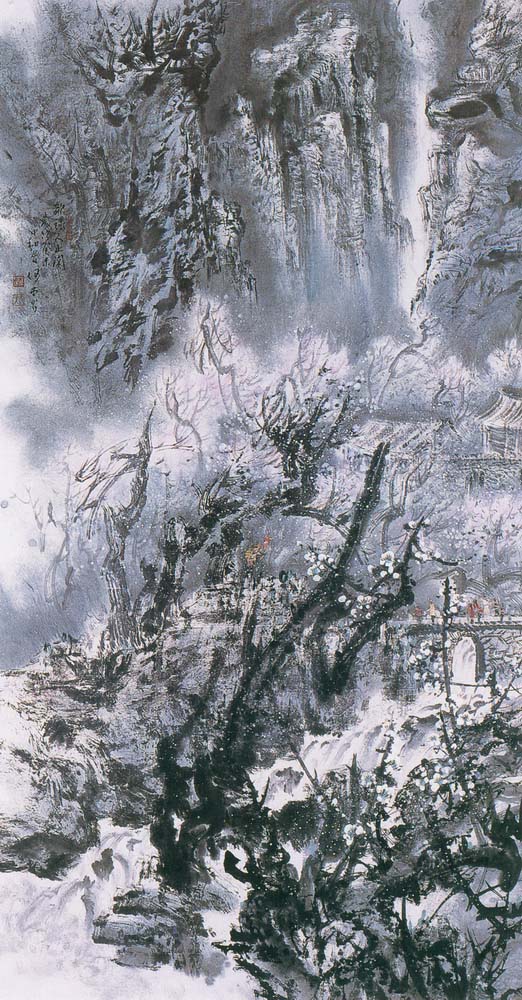 第四屆玉山美術獎作品-水墨類入選何木火 (歌詠人止關)