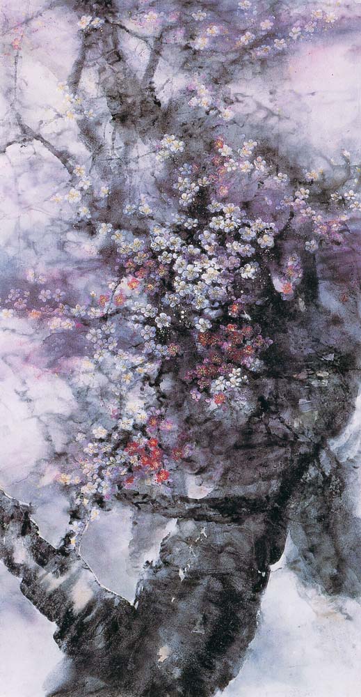 第四屆玉山美術獎作品-水墨類入選黃少貞 (霧鎖梅林)