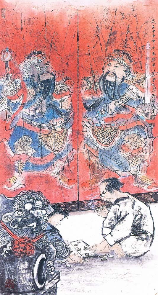 第五屆玉山美術獎-水墨類入選陳銘儀（對奕 ）