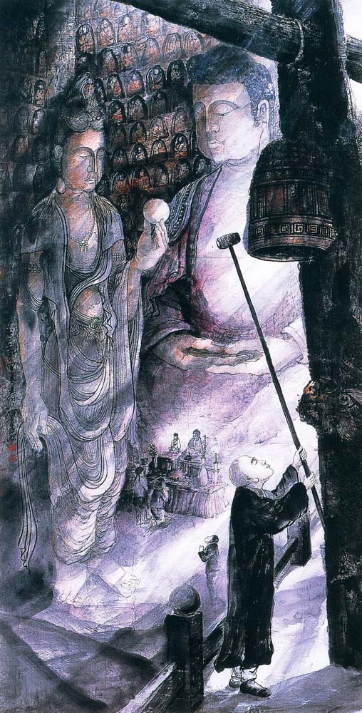 第五屆玉山美術獎-水墨類入選林富源（暮鼓晨鐘 ）