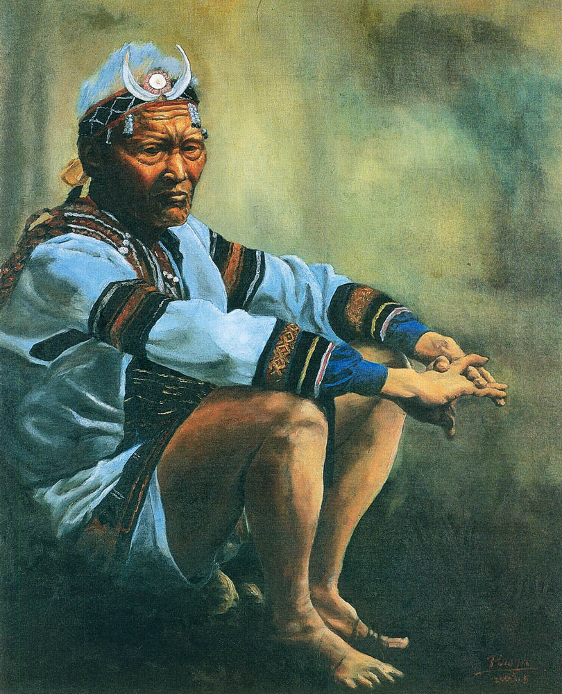 第五屆玉山美術獎-油畫類入選邱湧傑（酋長夢）