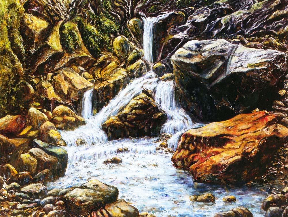 油畫類入選江美惠「南投深境，石與水的交響曲」