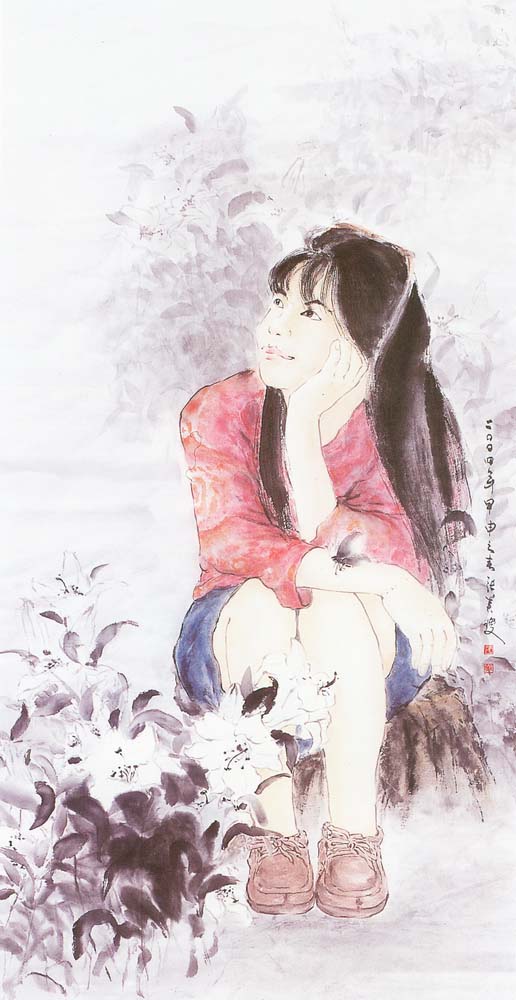 水墨類入選張美瓊(遷想百合)