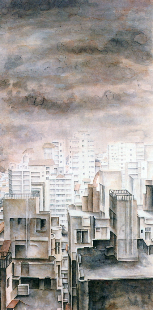 第八屆南投縣玉山美術獎水墨類入選-吳欣怡作品(夕餘之輝)