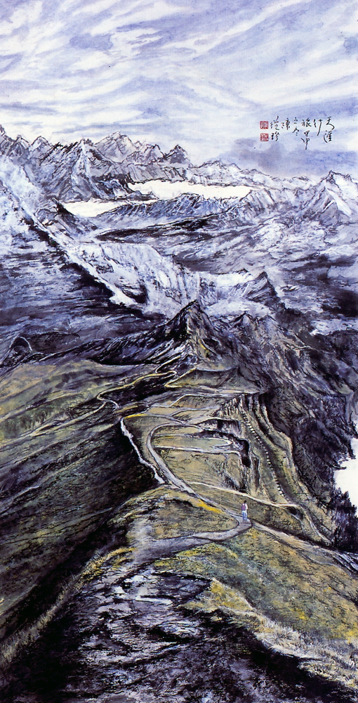 第八屆南投縣玉山美術獎水墨類入選-陳從珍作品(天涯行旅)