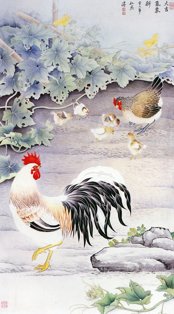 第八屆南投縣玉山美術獎水墨類入選-李仁杰作品（大吉氣象新)