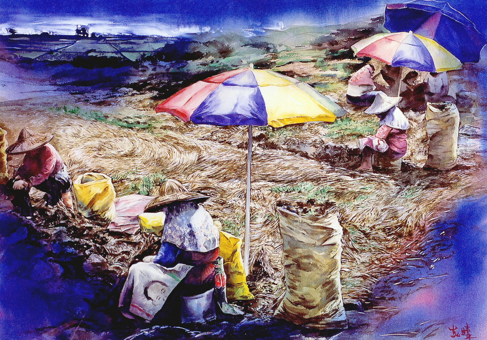 第八屆南投縣玉山美術獎水彩類入選-陳崑晴作品(埔里的冬天)