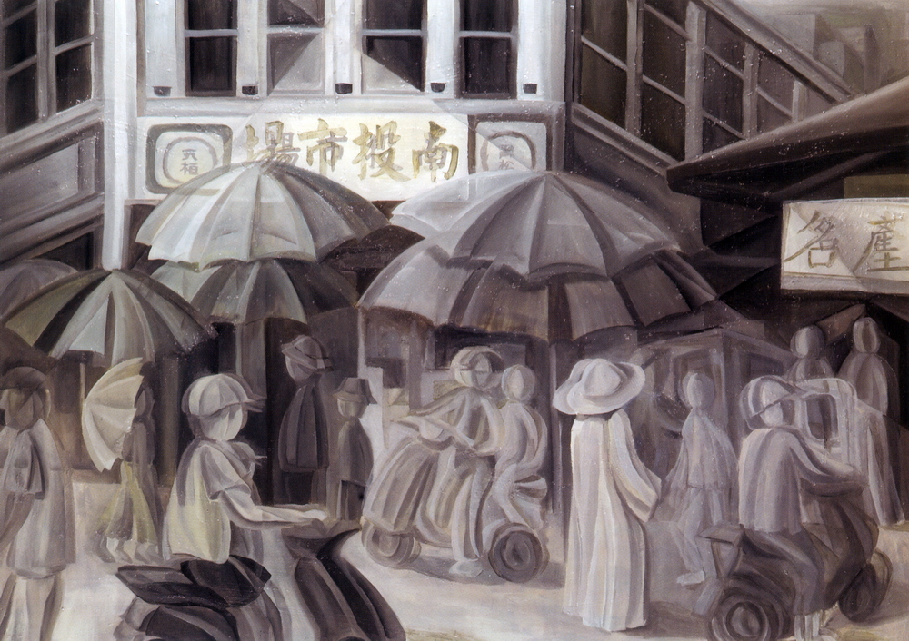 第九屆南投縣玉山美術獎油畫類入選-蔡元桓作品(市場) 