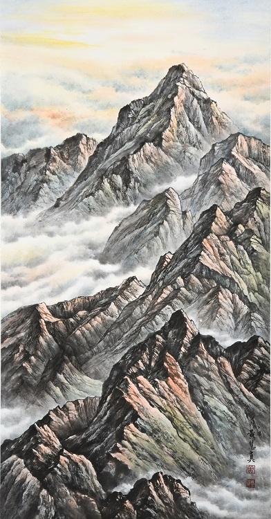12黃慧真《入選》‧  高峰疊嶂　138×68cm-1