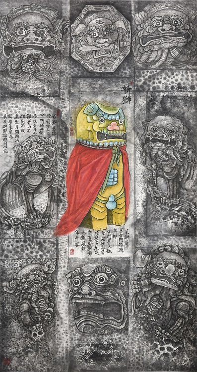 13陳德和《入選》‧  祈獅　140×74cm-1