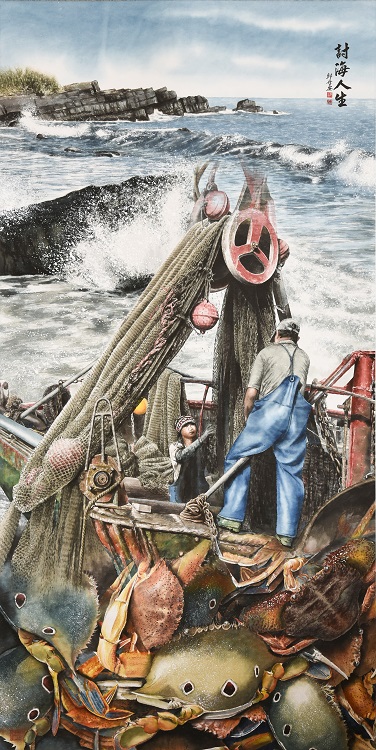 20邱世安《入選》‧  討海人生　178×90cm-1