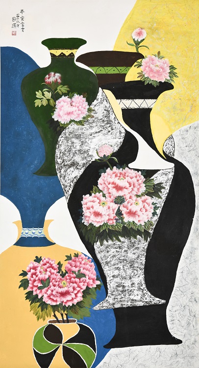 21歐環《入選》‧  富貴平安交響曲　140×76cm-1