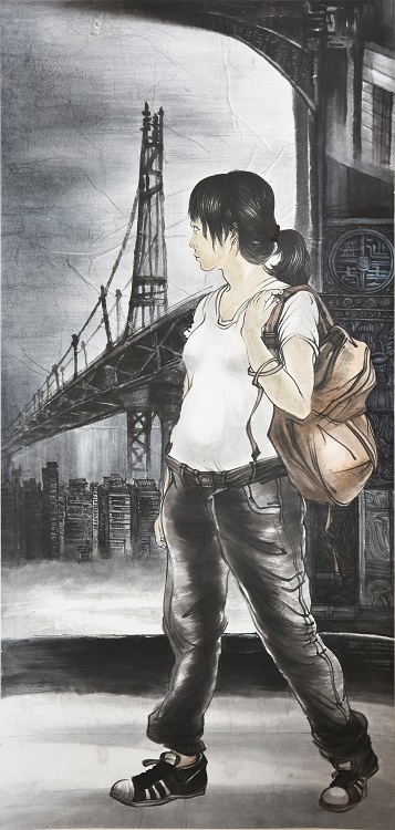 24張賀淳《入選》‧  凝寂　180×90cm-1