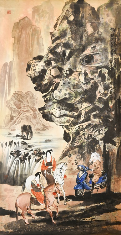25蔡名璨《入選》‧  神與物游　180×90cm-1
