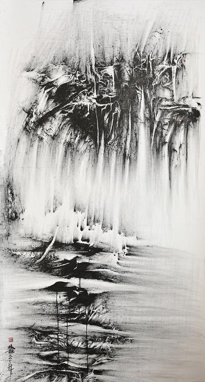 26楊喆《入選》‧  峻峭碧玉簪　173×92cm-1