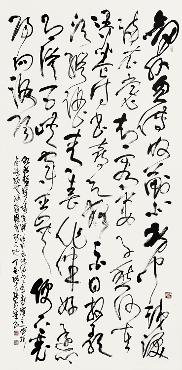 43張家榮《入選》‧  杜甫〈聞官軍收河南河北〉　180×90cm