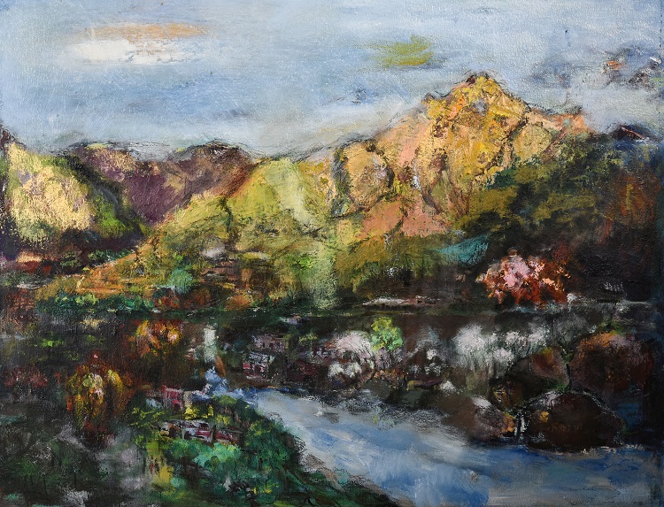 14蕭碧蝦《入選》‧  山城的呼喚　91×116.5cm