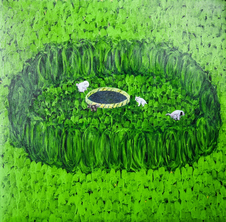 25張如安《入選》‧ 曠野的試煉 The Trial from The Wilderness　100×91cm