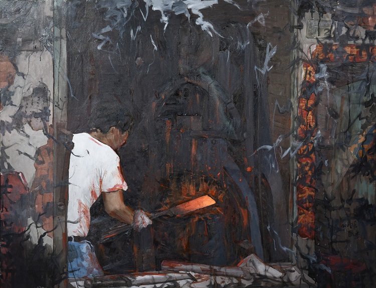 27高駿華《入選》‧ 打鐵匠　91×117cm