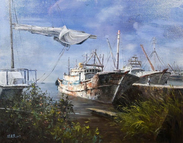 33林素瑩《入選》‧ 遠航的歸宿　91×116cm