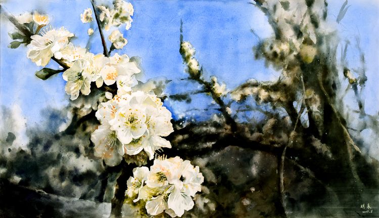 15林明泉《入選》‧ 梨花的故鄉　110×79cm