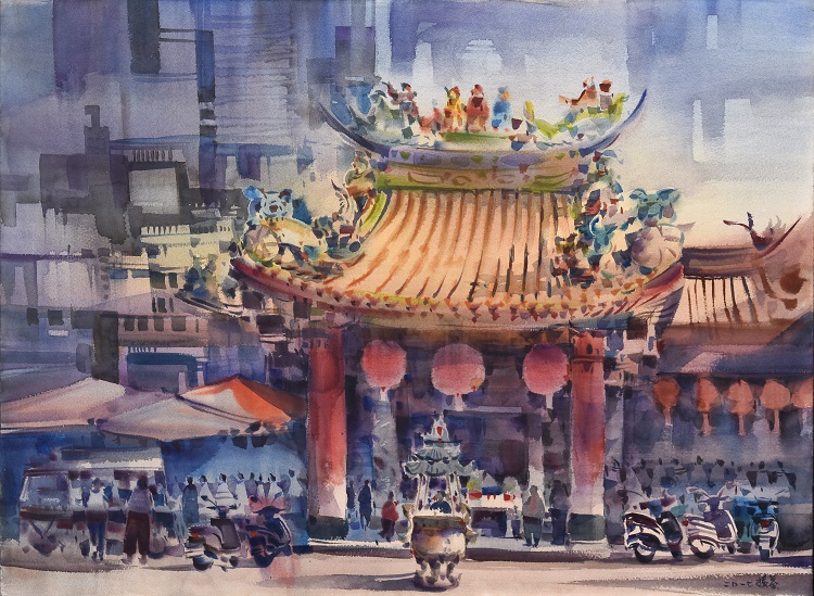 31吳振益《入選》‧ 慶興宮土地公廟　78×56cm
