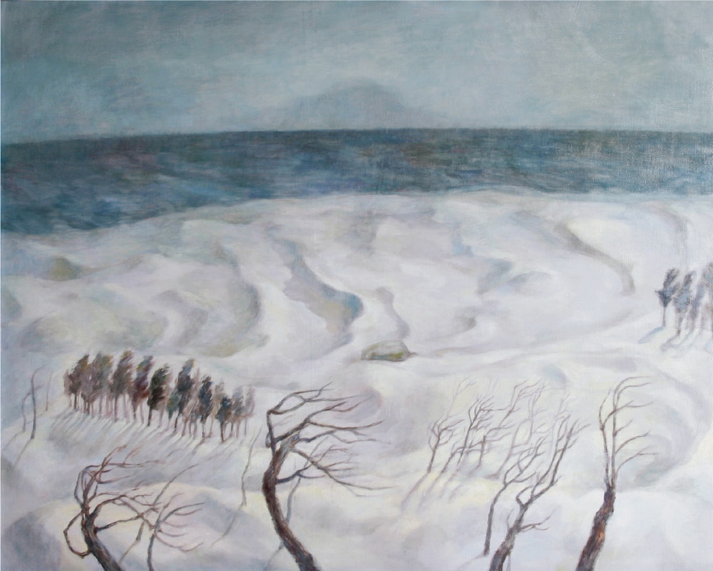 第十屆南投縣玉山美術獎油畫類入選魏澤作品「沙與雪之間」 