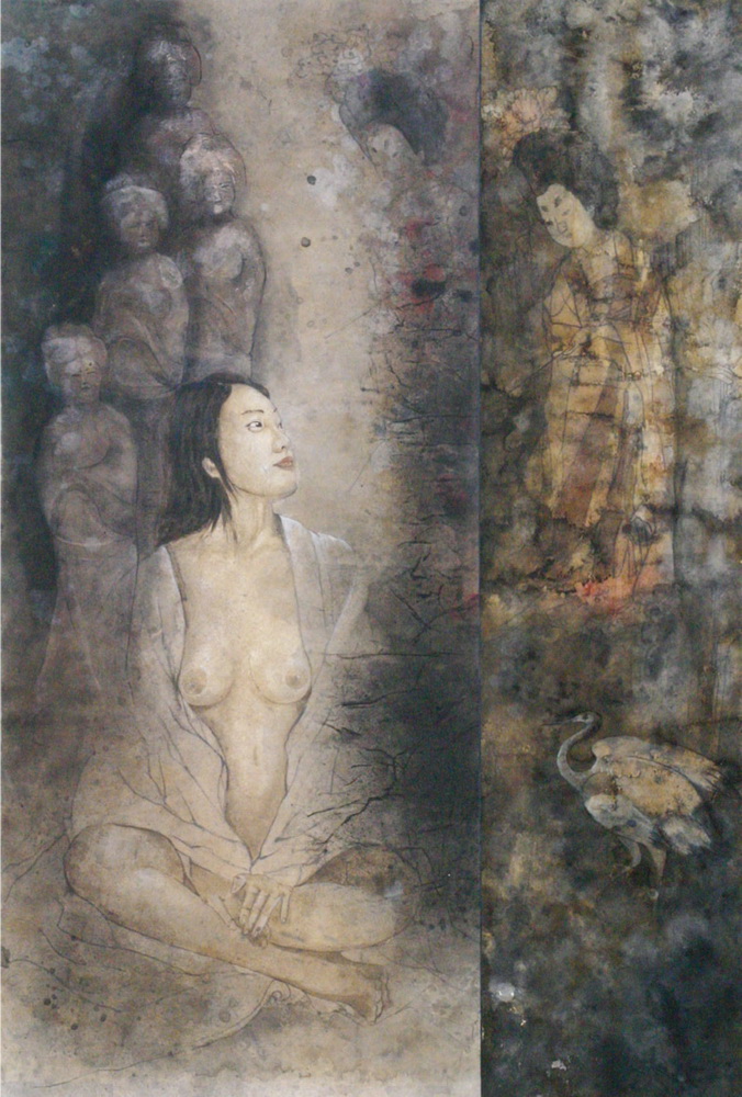 第十屆南投縣玉山美術獎水墨類入選蕭明輝作品「夢迴大唐」