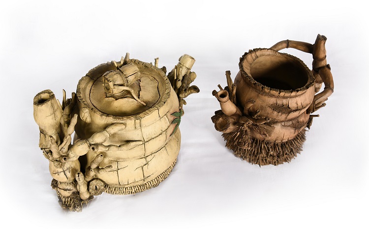 14張秀惠《入選》‧  對話　32×21×2cm(茶壺)　27×17×22cm(茶海)