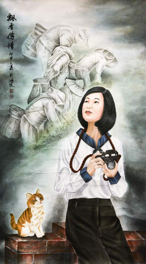 第十七屆 南投縣玉山美術獎 入選 水墨膠彩類 劉鴻文 飄香傳情 