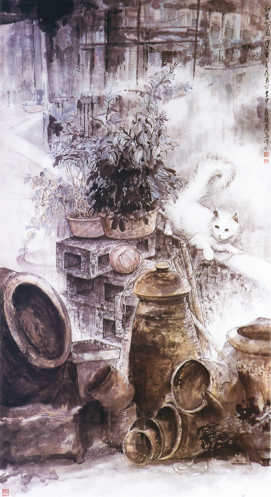 第七屆南投縣玉山美術獎水墨類入選羅雅麗作品「祕密花園」