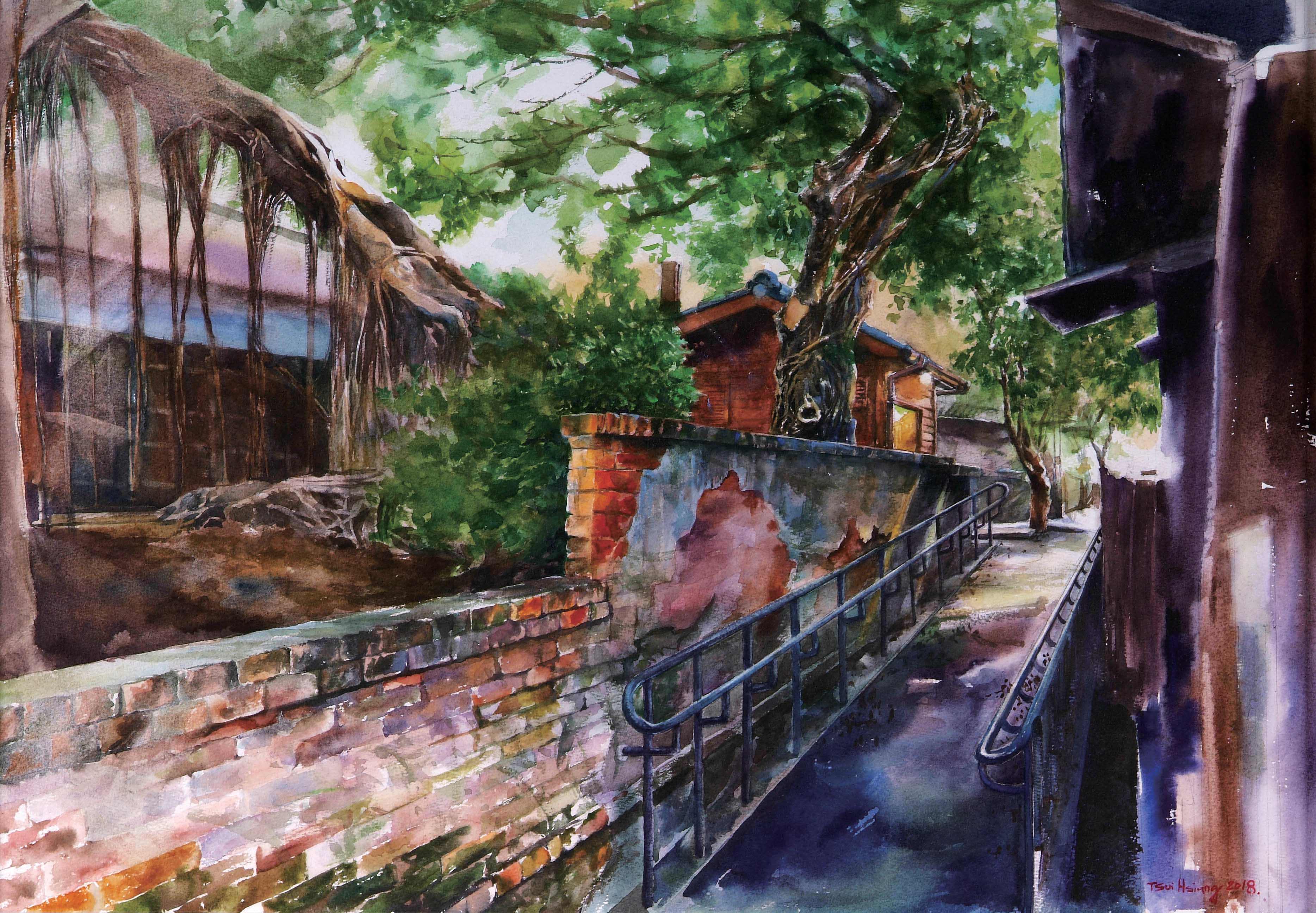 2019年南投縣玉山美術獎水彩類入選陳翆香作品「再現：風華」